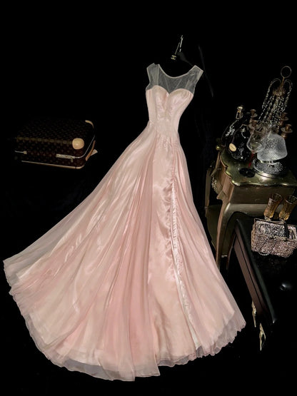 Timeless Ball Gown Scoop Blush Pink Tulle School Dances Prom Dresses 8th Grade Formal Outfits Evening Gown RB8466