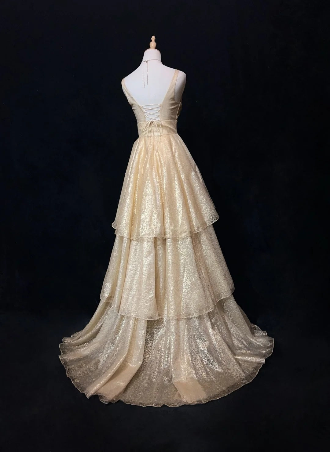 Vintage Prom Dresses Aesthetic 80s Retro Ball Gown Champagne Sequin Floor Length Evening Outfits N2326