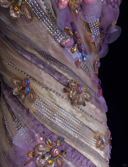 Dreamy 90s Prom Dresses Mermaid One Shoulder Lilac With 3D Flowers Formal Evening Outfits N3802