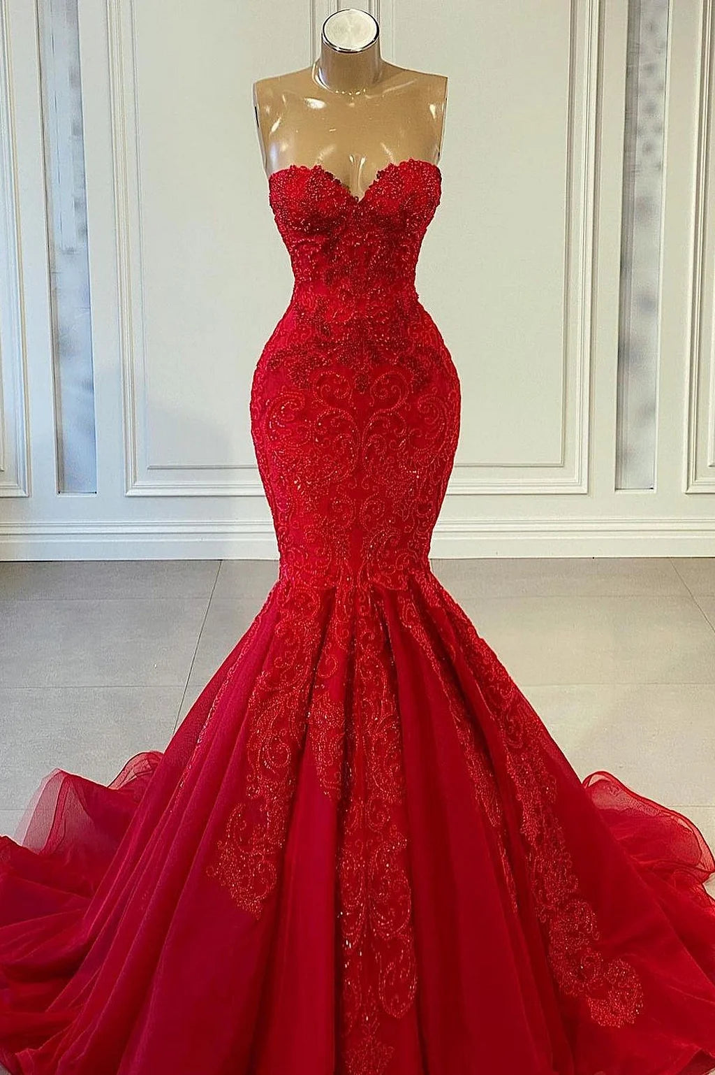 Unique Mermaid Sweetheart Pink Lace Prom Dresses Long Party Dress Birthday Outfits Prom Gown RB1310