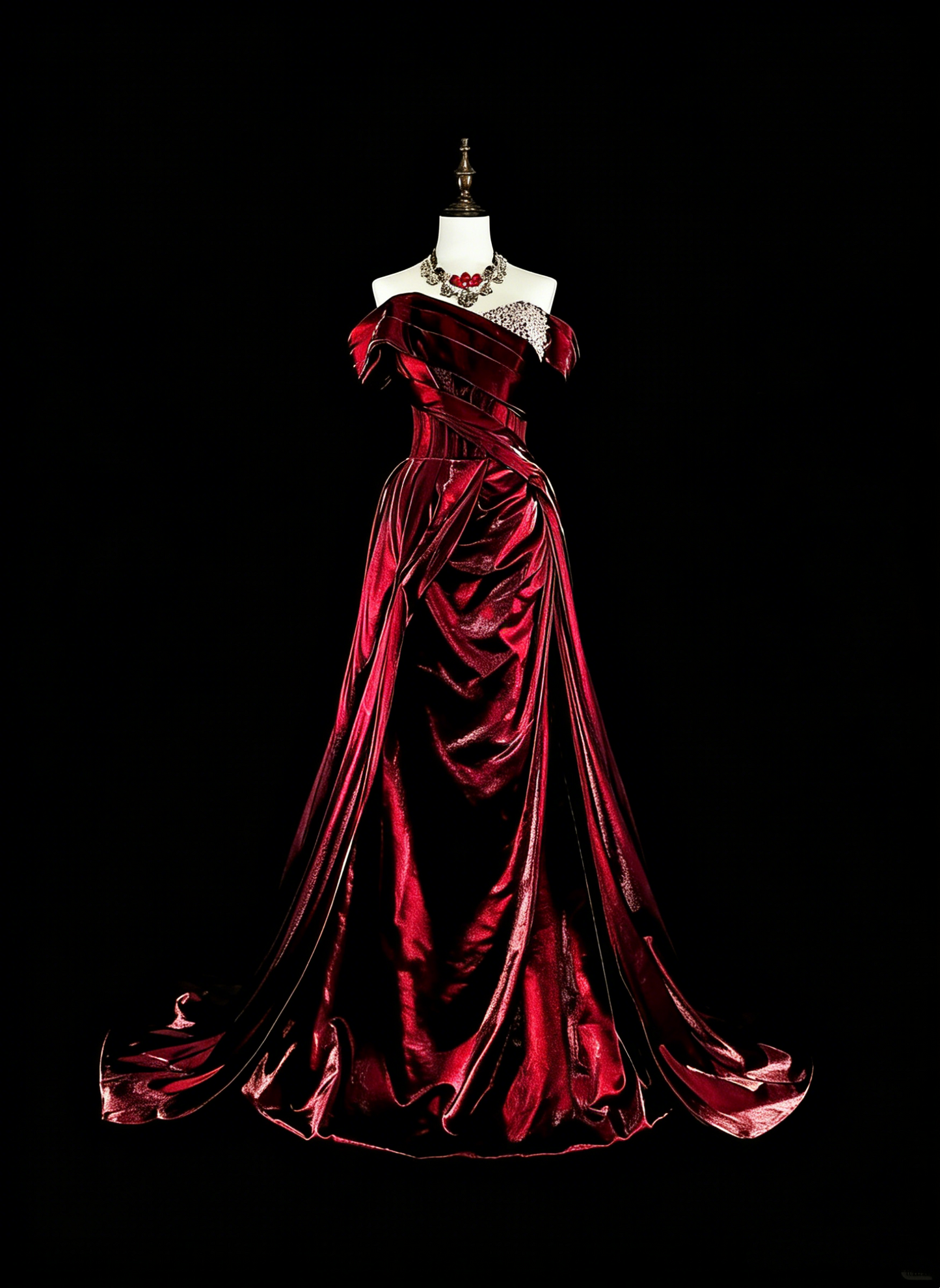 Dreamy Prom Dresses Vintage 90s With Beads Mermaid Off The Shoulder Burgundy Satin Long Formal Outfits N2377