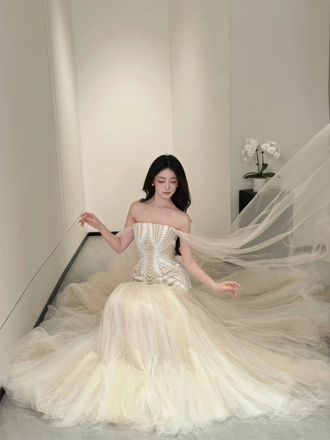 Luxurious Wedding Dresses Mermaid Off The Shoulder With Cape Long Brides Dress For Brides Fitted Bridal Gowns AB2472
