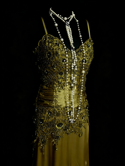 Classy Mermaid Spaghetti Strap Olive Green Senior Prom dresses High School Long Formal Dresses N1244