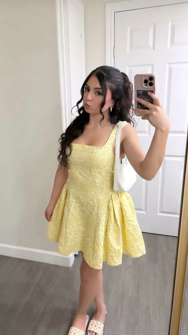 Refined Ball Gown Square Neck Lace Yellow For Black Girls Party Short Mini 18th Birthday Dresses Hoco Outfit RB3767