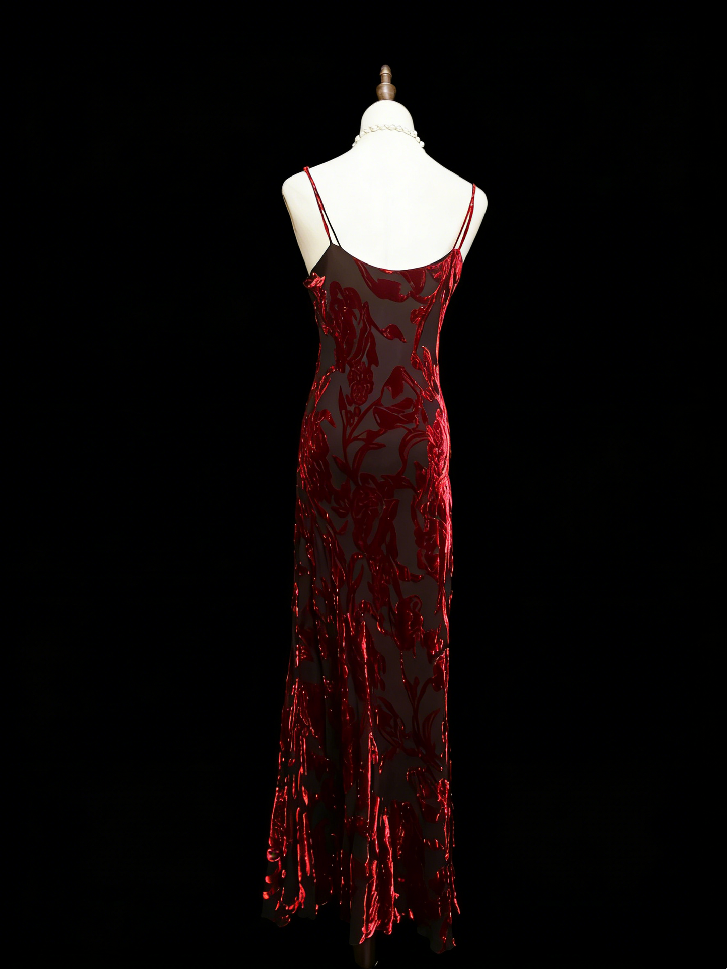 Vintage Fashion Night Aesthetic Mermaid Spaghetti Straps 80s 70s 90s Burgundy Velvet College Formal Outfit Long Prom Graduation Dresses N1146