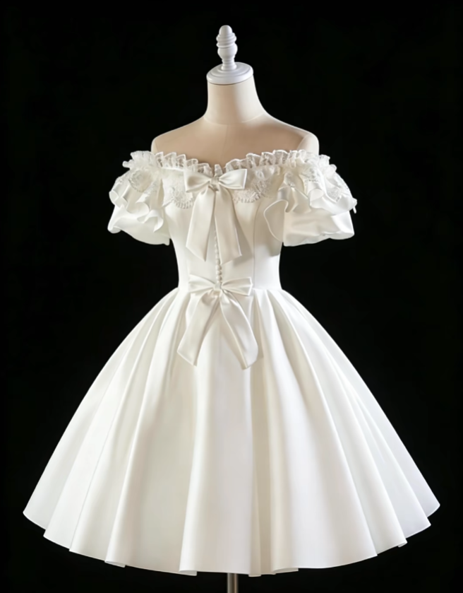 Charming Ball Gown Off The Shoulder White Mini University Ideas Homecoming Dress Inspo Short 16th Birthday Dresses Senior Graduation Outfits RB7169