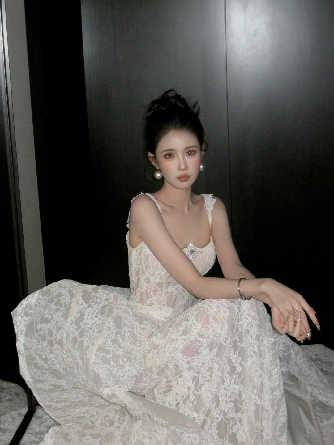 Shimmer Mermaid Square Neck White Lace Wedding Dress With Train Fairytale Brides Gown Wedding Dresses N061