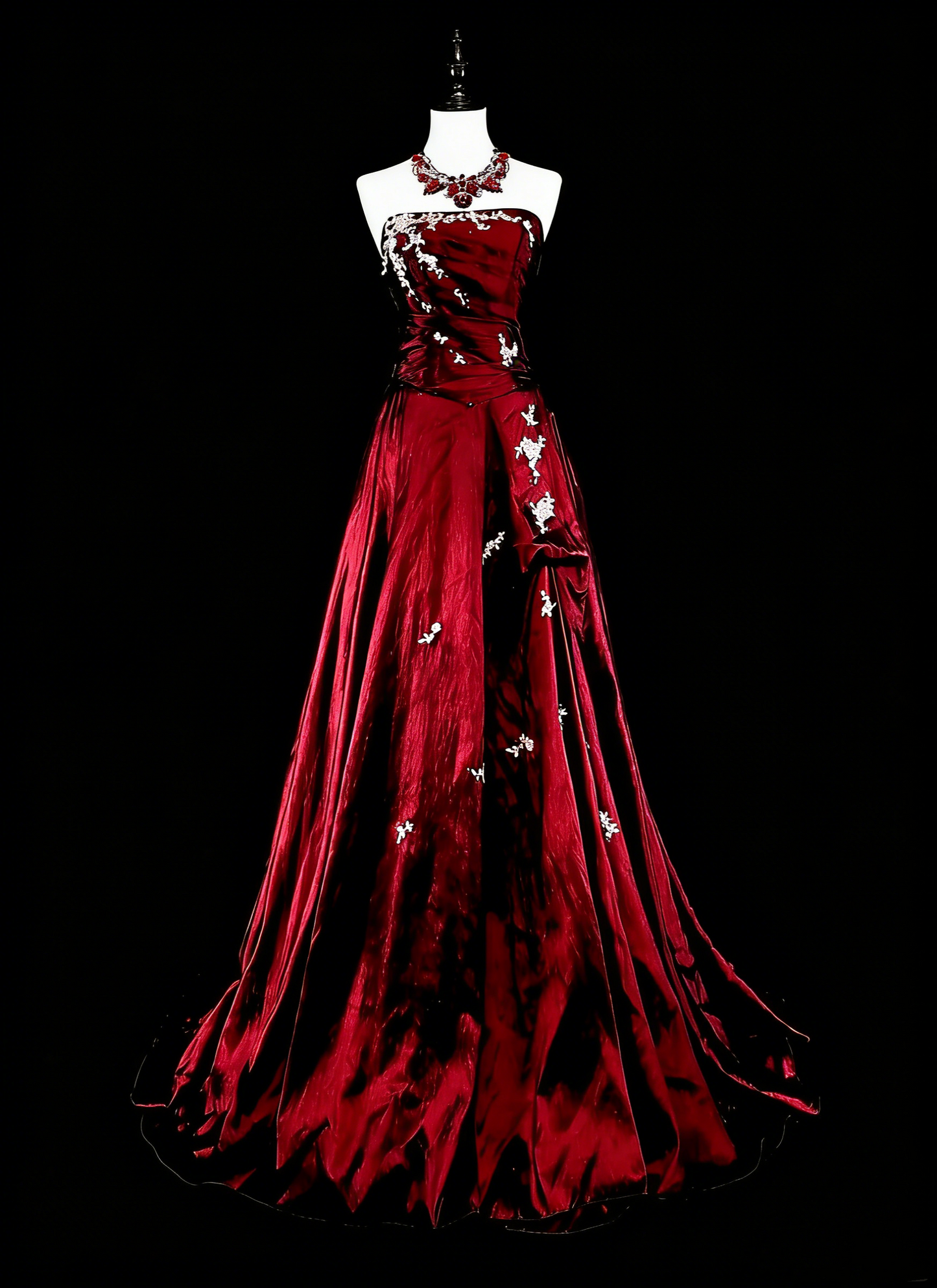 Vintage Prom Dresses Aesthetic 1950s Retro Classy Ball Gown Strapless Burgundy Long Inspo Night Gala Dress N1996