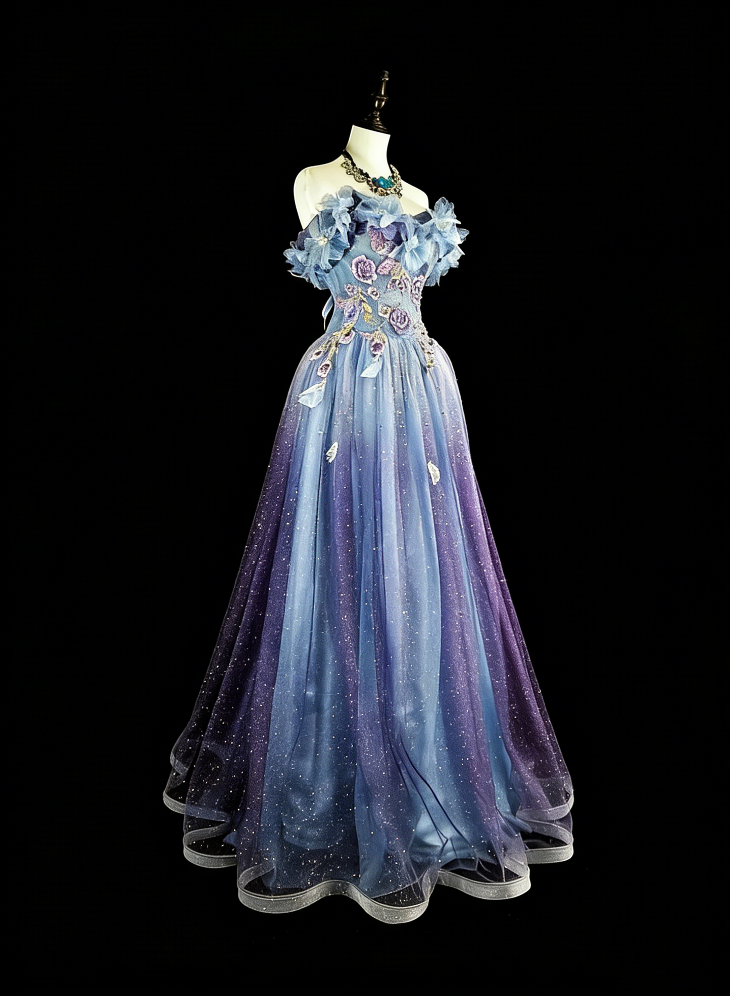 Vintage Prom Dresses A line Off The Shoulder Lilac With 3D Appliques 2000s Long Party Dress N2381
