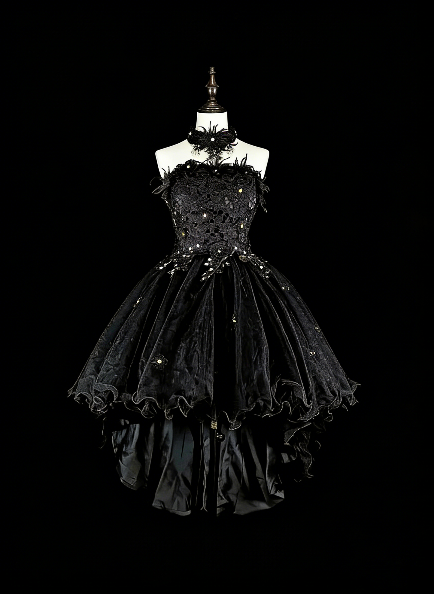 High Low Ball Gown Strapless Black Little Short Mini Party Dress Homecoming Dresses N2156