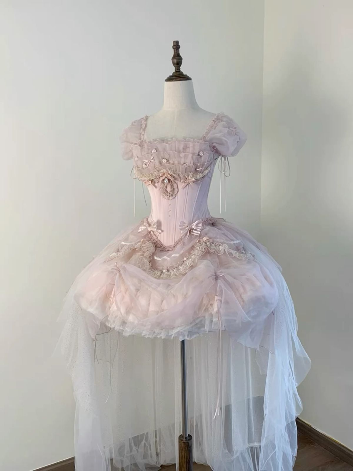 Cute Ball Gown Square Neck Pink Short With Sleeves Homecoming Dress Inspo Ideas Mini Party Dresses RB6850