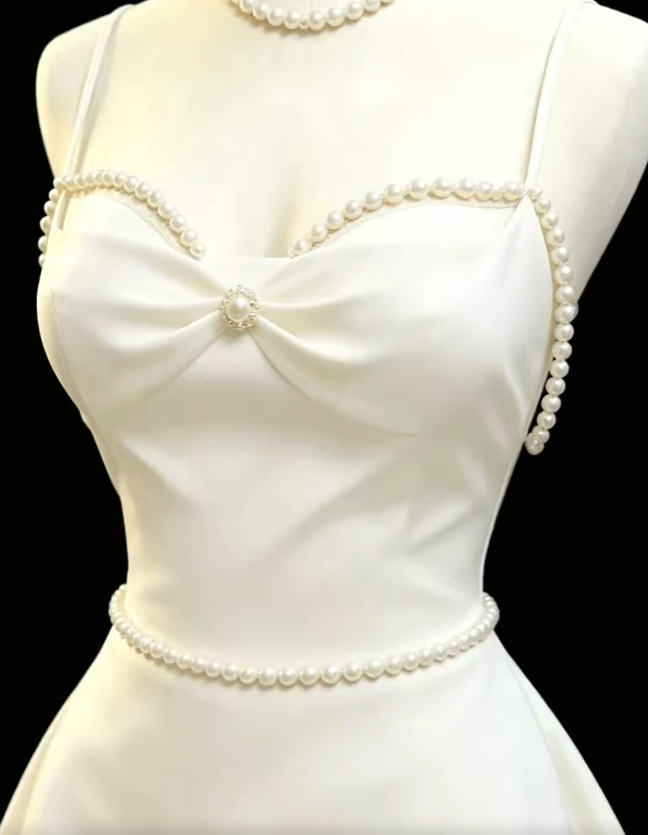 Cute A Line Spaghetti Strap White Satin Mini High School Ideas Homecoming Dress Inspo Short Birthday Dresses Senior Graduation Outfits RB7178