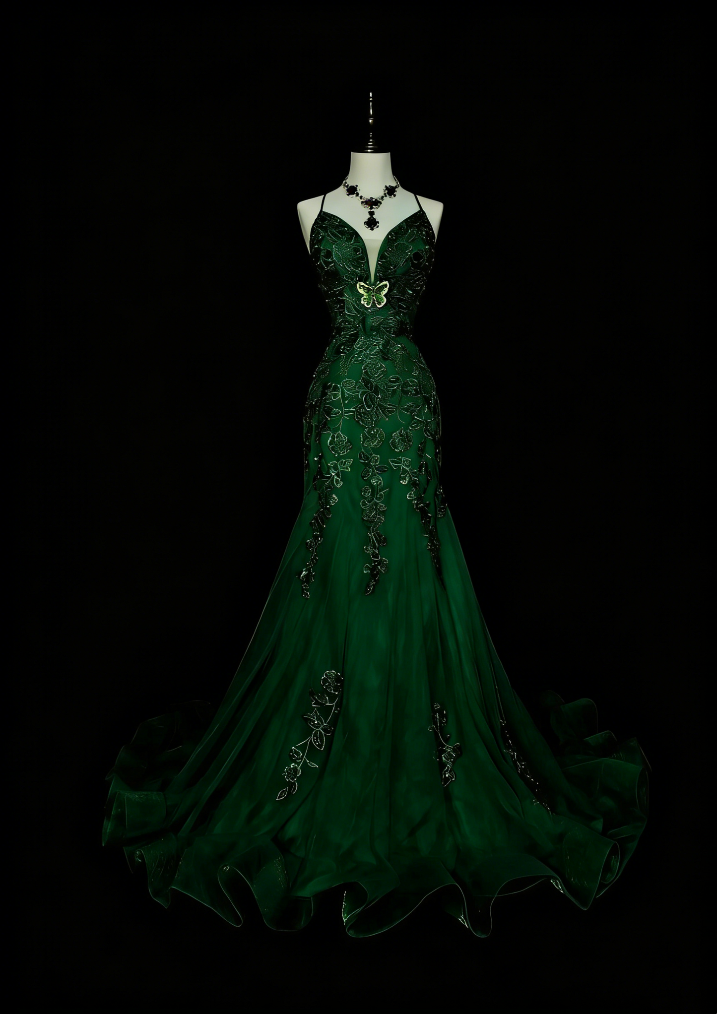 Vintage Mermaid Halter Dark Green 90s With Lace Beaded Long Summer Prom Dresses Senior High Schools Formal Party Dress N1425