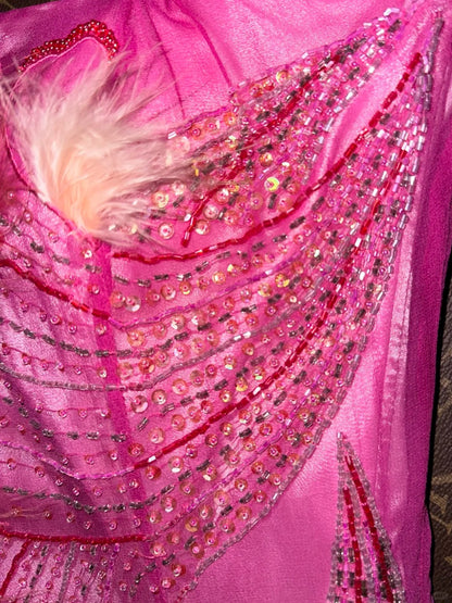Vintage Mermaid Sweetheart Pink Tulle With Flowers Beading Long Prom Dresses Formal Outfits Evening Night Gown RB8144