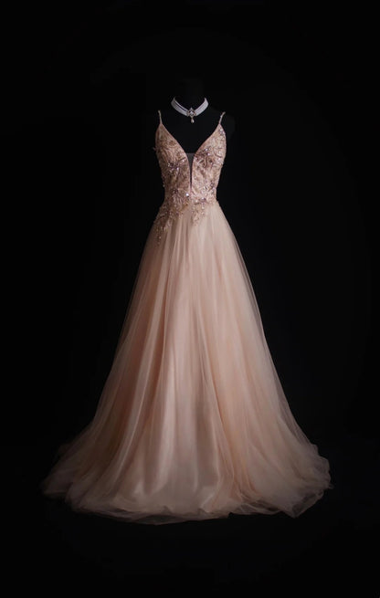 Retro A Line Spaghetti Strap Blush Pink 90s Tulle Long Prom Dresses Inspo 18th Birthday Outfits Formal Dress N490