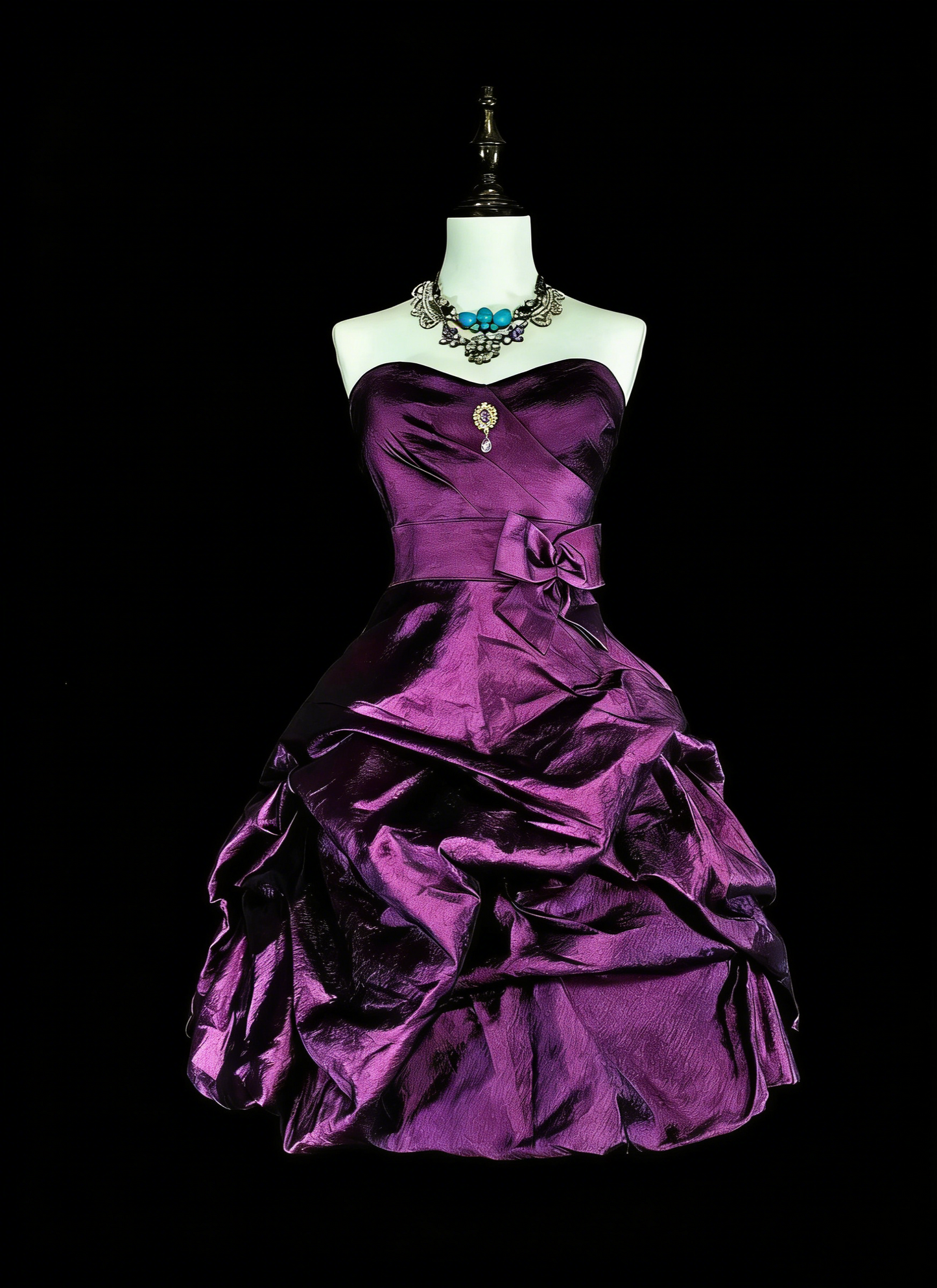 Pretty Ball Gown Strapless Purple Satin Graduation Short Mini Homecoming Dresses Hoco Dress N2713