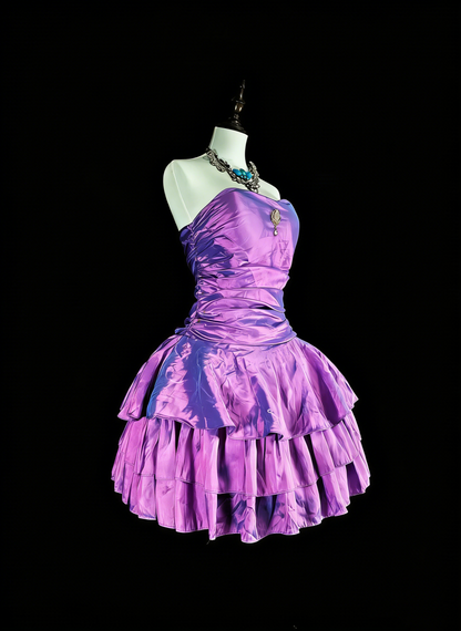 Cute Ball Gown Strapless Purple Taffeta Short Mini Homecoming Dresses N2379