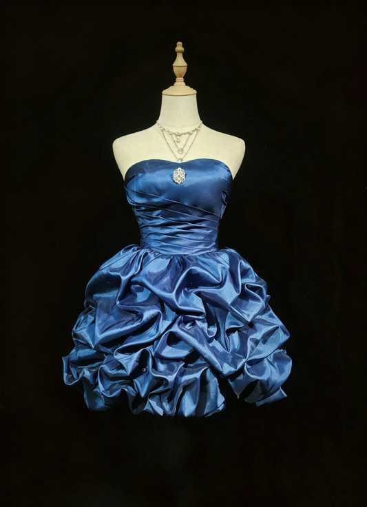Glam Ball Gown Sweetheart Blue Party Dress 17th Birthday Gown Homecoming Dresses N3810