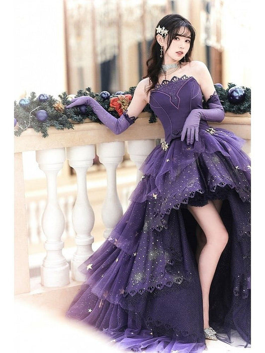 Luxurious Ball Gown Strapless Grape With Lace 2026 Prom Dress 16 Birthday Party Dress For Women Formal Gown AB1207