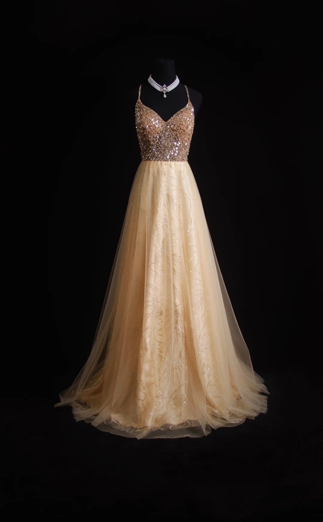 Retro A Line Spaghetti Straps Tulle Beaded Bodice 1950s Long Prom Dresses Inspo 18th Birthday Outfits Formal Dress N495