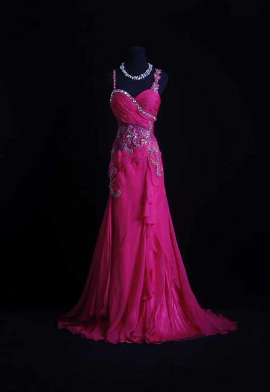 Elegant Mermaid Sweetheart Chiffon With Beading 18th Birthday Elegant Outfit Formal Prom Dresses N4183