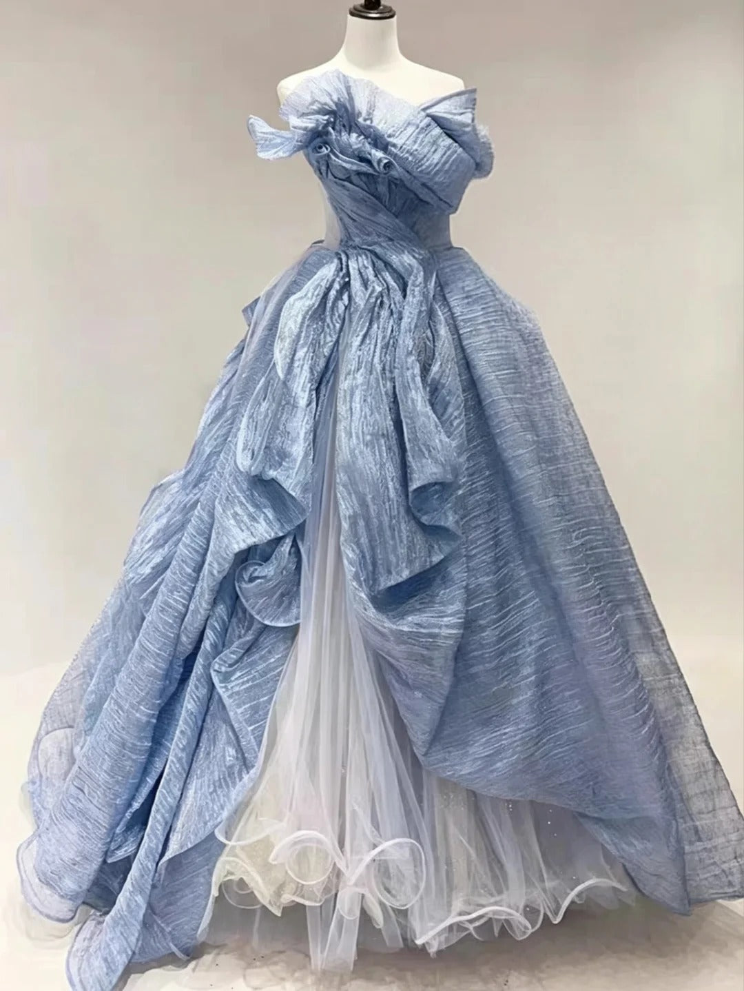 Princess Ball Gown Off The Shoulder Dusty Blue Quince Dress Long Sweet 15 16 Quinceanera Dresses Vestido de princesa RB4476