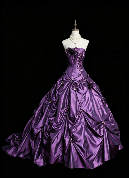 Retro Ball Gown Strapless Burgundy 60s Prom Dresses Fashion Evening Gowns Long Formal Party Dress N830