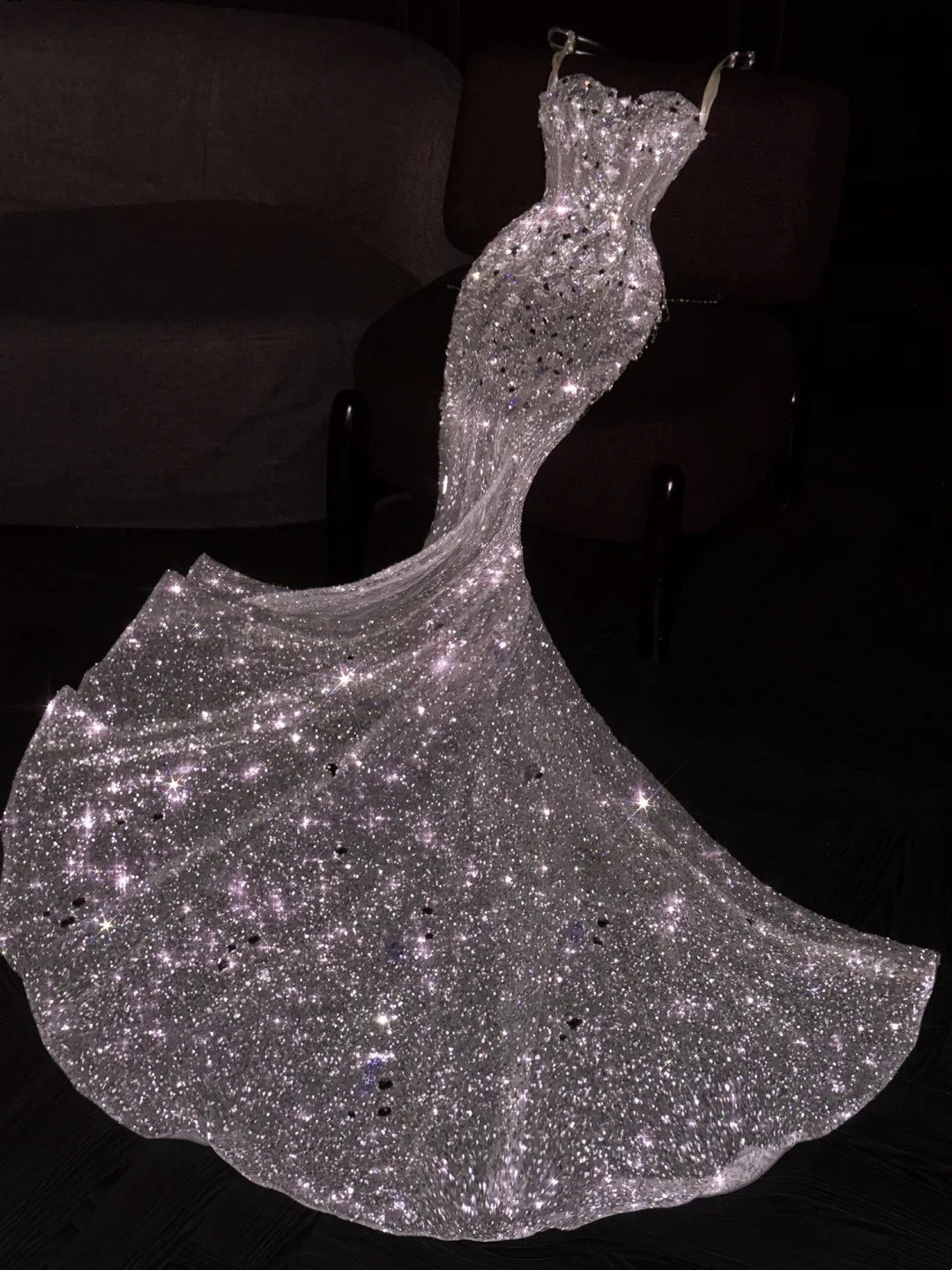 Vintage 80s Wedding Dresses Mermaid Sweetheart Sequins White Long Brides Dress Fitted Bridal Gown N1262