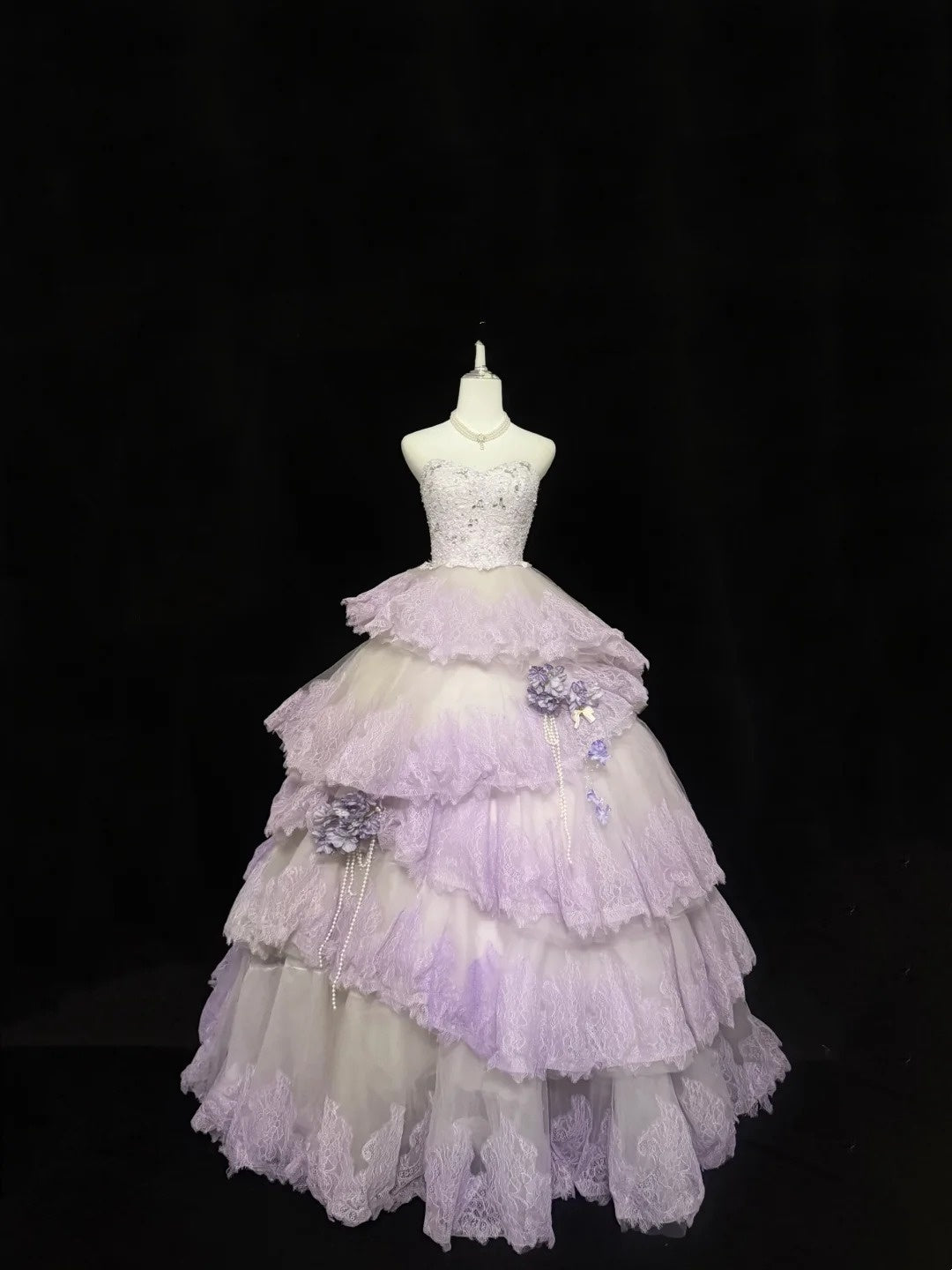 Sweet 16 Dresses Long Ball Gown Sweetheart Lilac With Lace Sweet Sixteen Birthday Gown RC0293