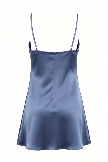 Lovely A line Spaghetti Strap Dusty Blue Short Party Dresses Homecoming Dress Cocktail Dress RB8356