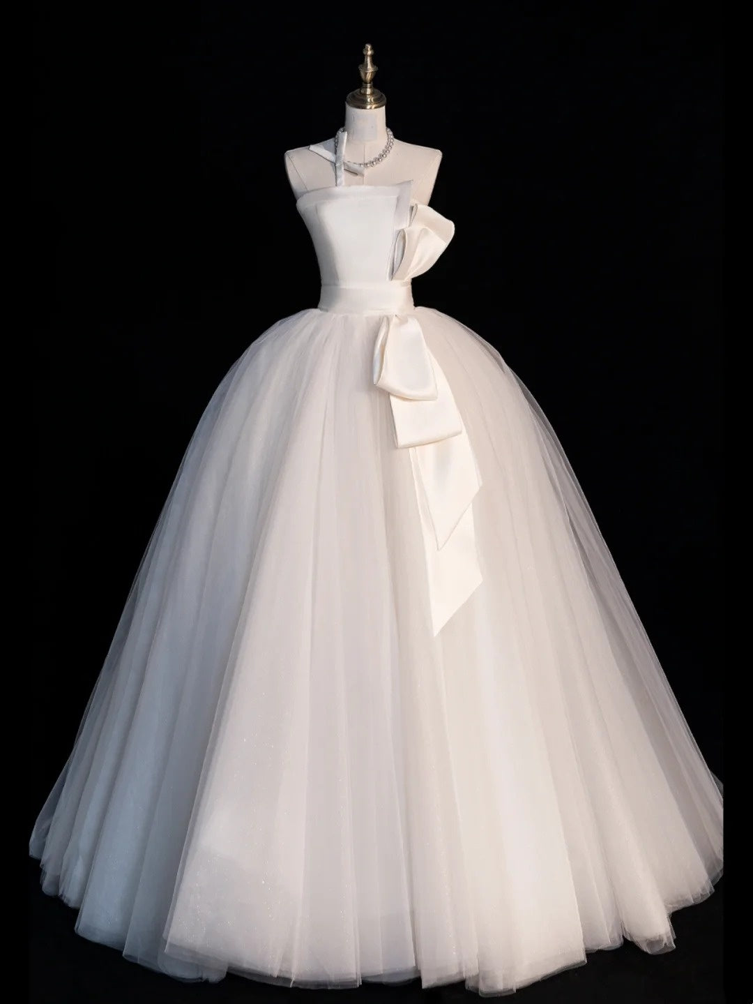 Vintage Style Ball Gown Strapless White Tulle Brides Gown Bridal Dress Style Long Wedding Dresses RB6554