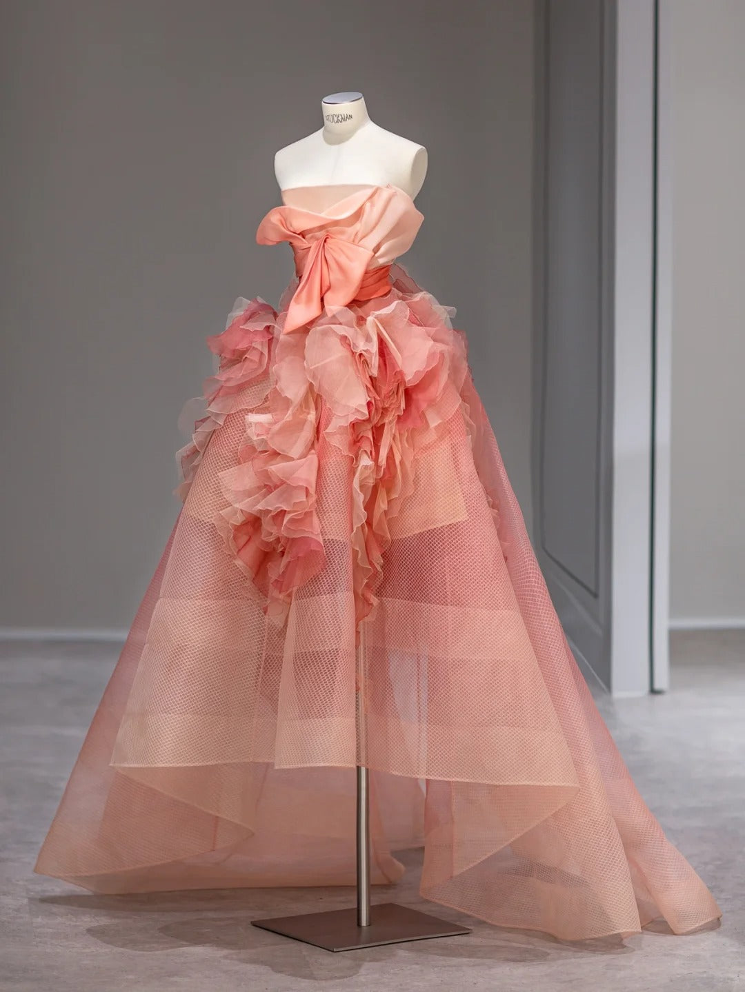 Beautiful Ball Gown Strapless Pink Tulle Sleeveless Long Prom Dresses Inspo Formal Outfits RB3989