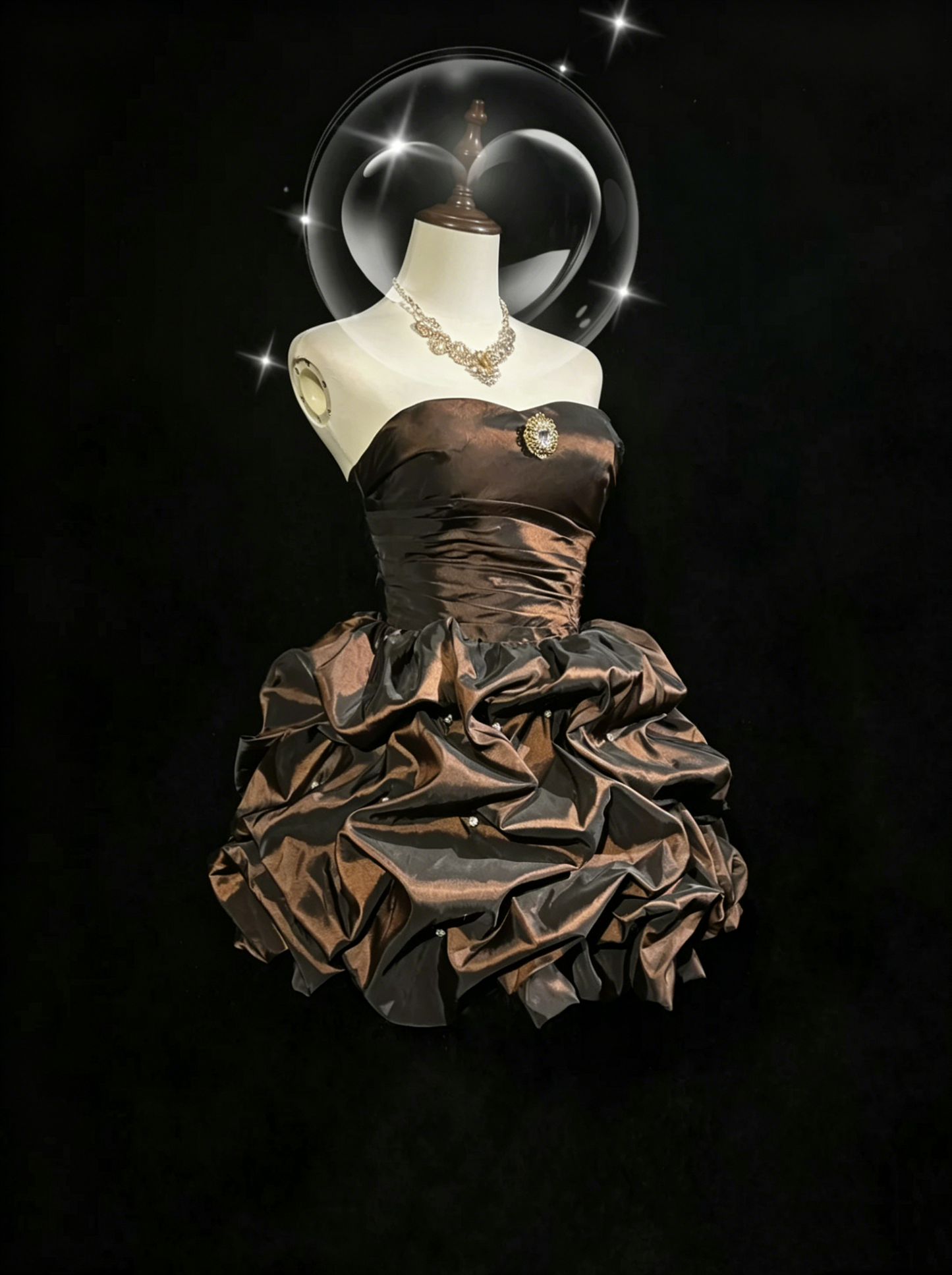 Glam Ball Gown Sweetheart Chocolate Party Dress 16th Birthday Gown Homecoming Dresses N3809