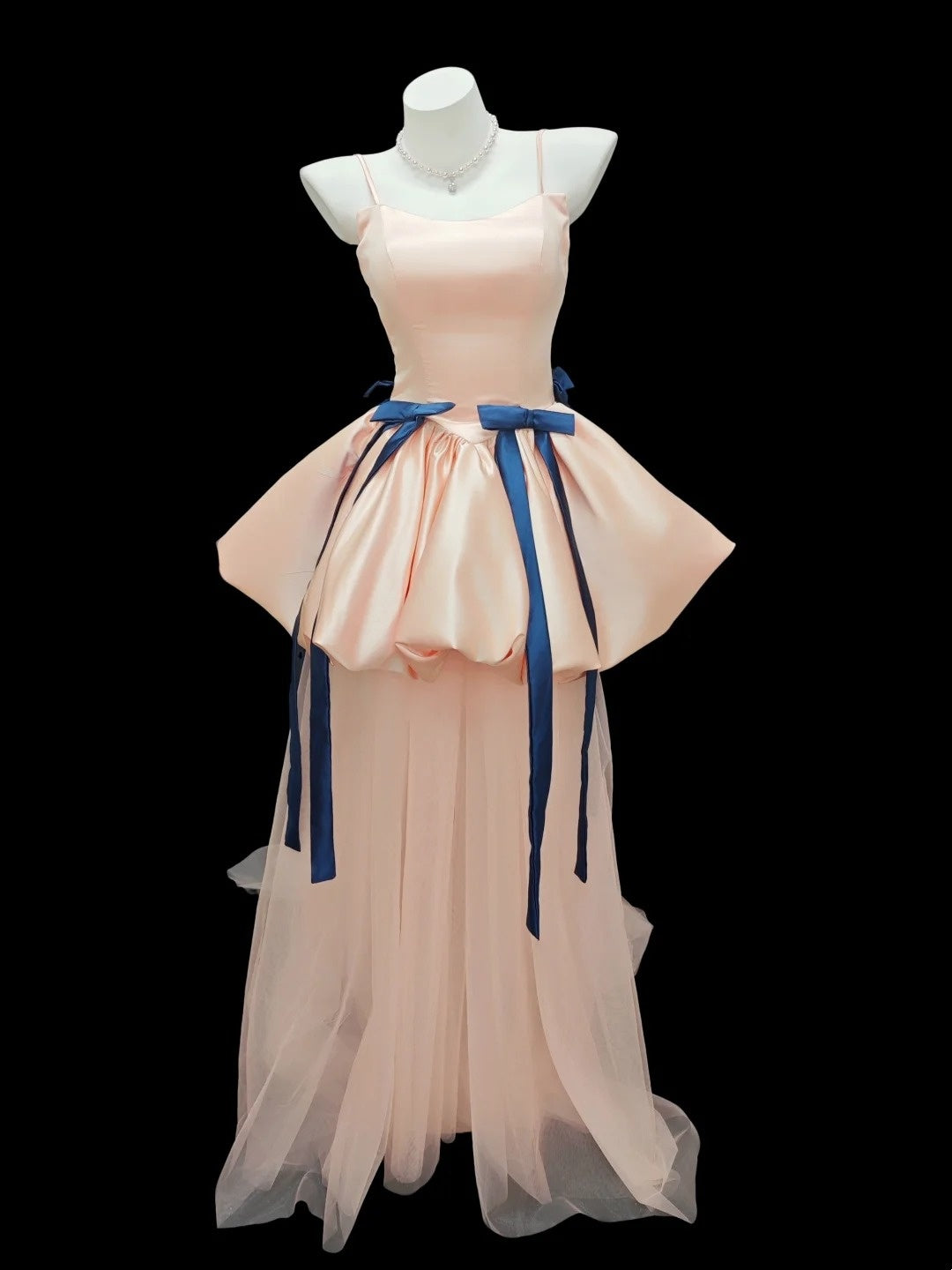 Romantic Ball Gown Spaghetti Strap Blush Pink Satin Senior Inspo Graduation High School Homecoming Dresses N4502