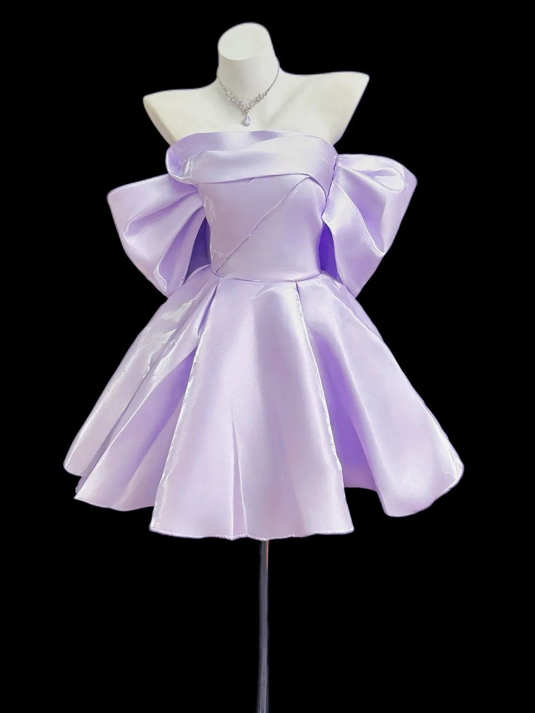 Sexy Ball Gown Off The Shoulder Lilac Short Mini Party Cocktail Homecoming Dresses N4490