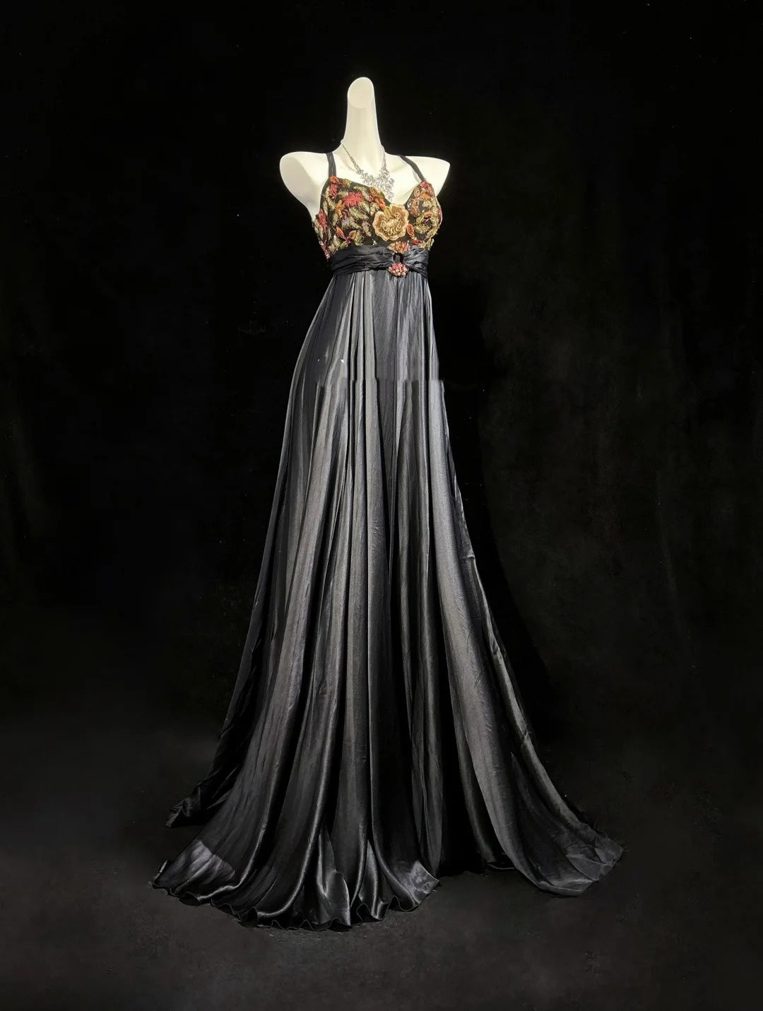 Retro A line Halter Grey Long Floor Length Prom Dresses Formal Party Outfits RB3943
