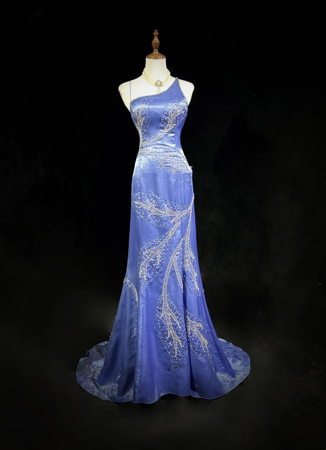 Vintage Prom Dresses 1960s Mermaid Spaghetti Strap Lilac Backless With Ruffled Beaded Long Prom Gown N3114