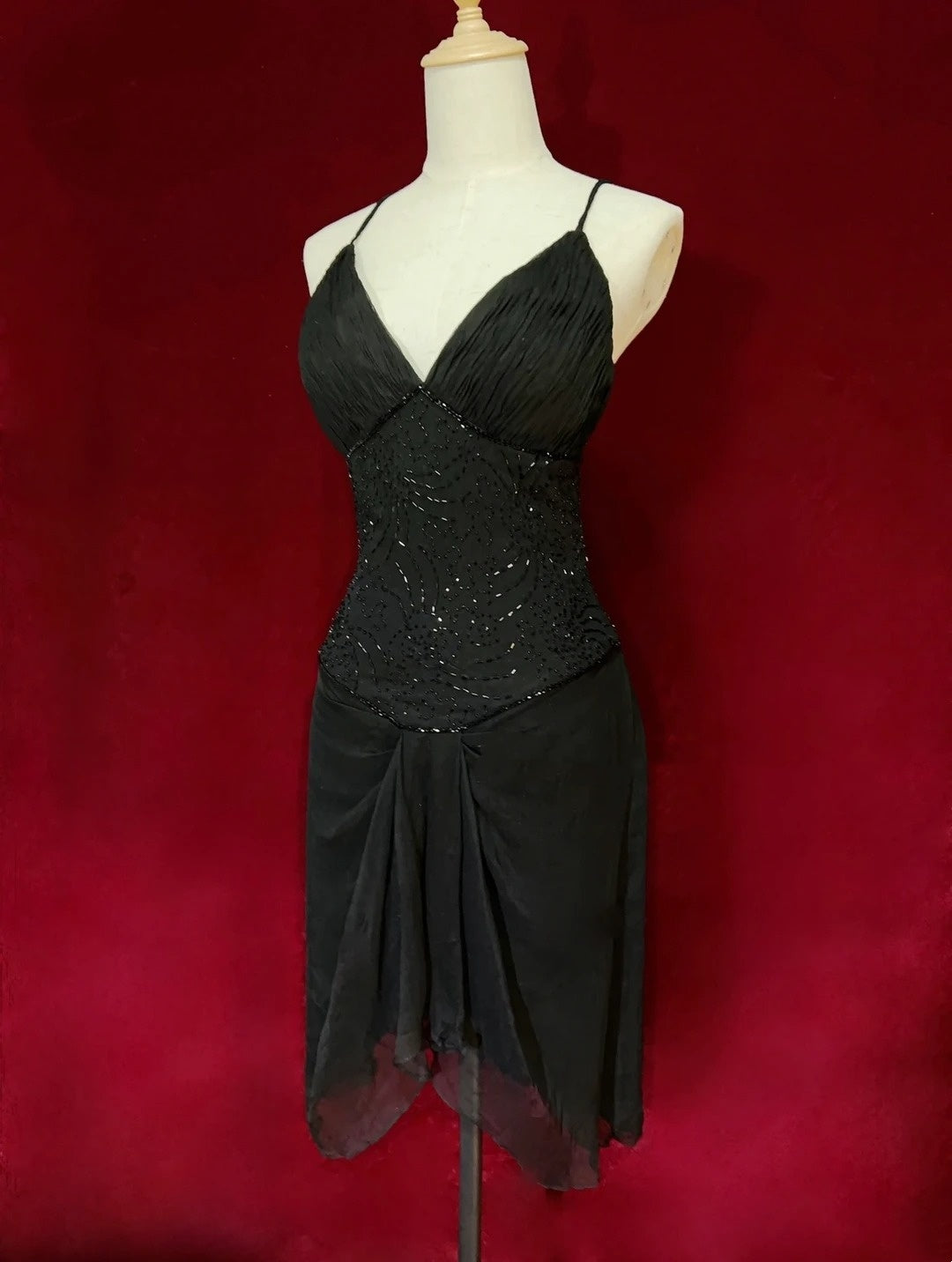 Cute A line Spaghetti Strap Black Chiffon Short Mini Party Dress Cocktail Gown Homecoming Dresses N3846