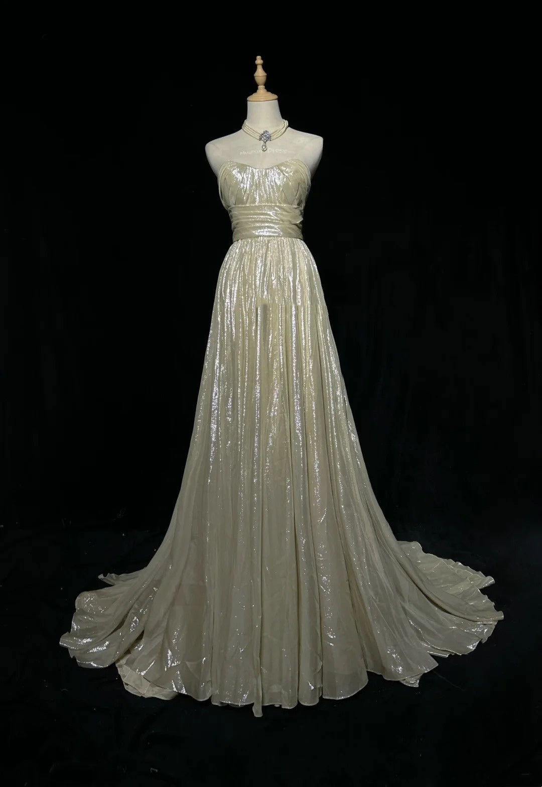 Gold Prom Dress Inspo A Line Sweetheart With Ruched Modest Long Formal Party Gown RC0085