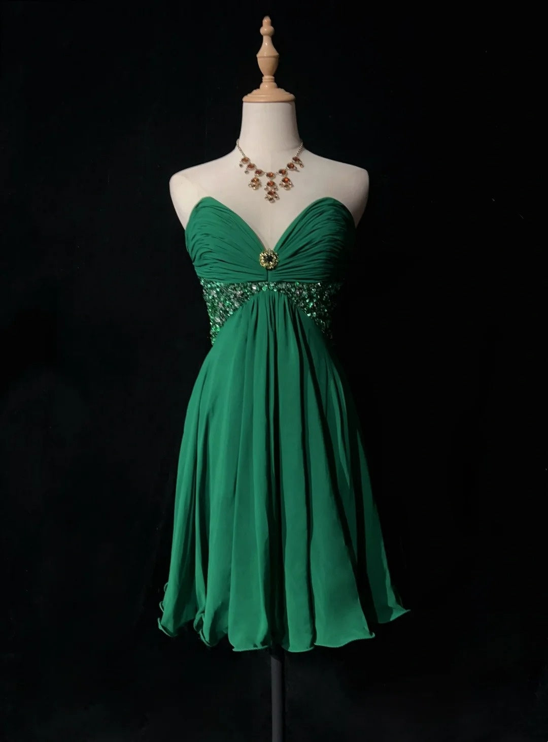 Pretty A line Sweetheart Chiffon Green Short Mini Homecoming Dresses Hoco Gowns N2613