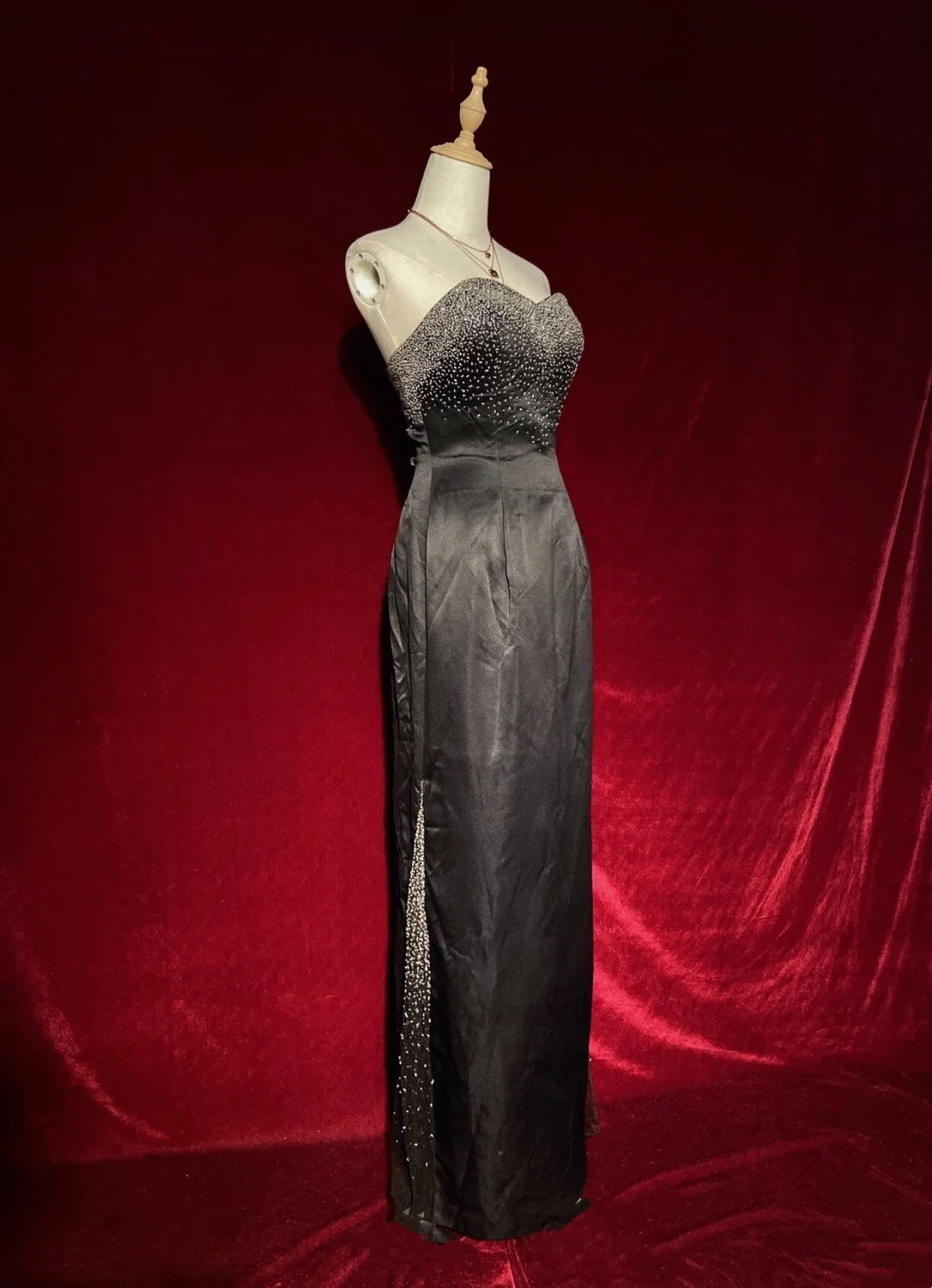 Modest Prom Dresses Inspo Sheath Sweetheart Black Tie Dress With Beading For Women Formal Gown N3264
