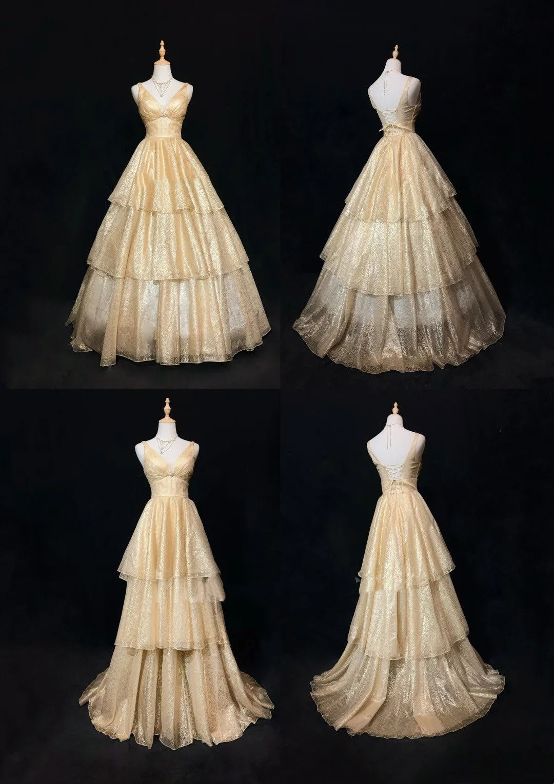 Vintage Prom Dresses Aesthetic 80s Retro Ball Gown Champagne Sequin Floor Length Evening Outfits N2326