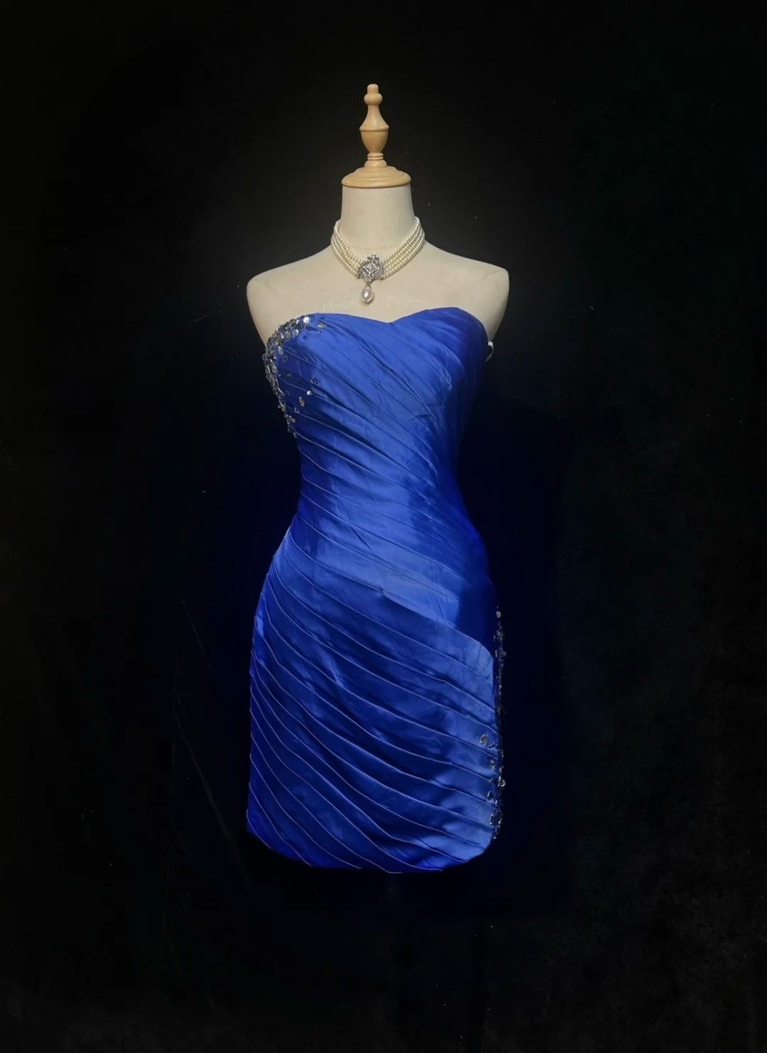 Vintage Hoco Dress Sheath Sweetheart Royal Blue Short Homecoming Party Dress RC0103