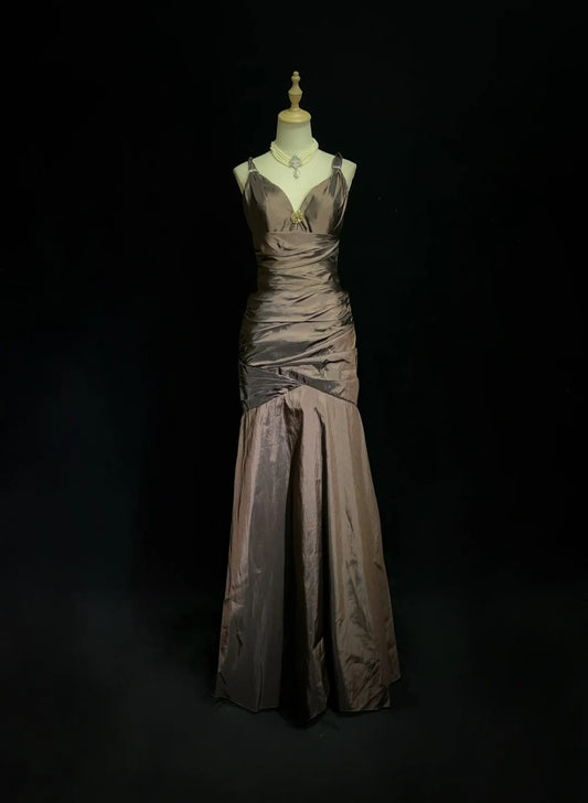 Classy Prom Dresses Mermaid Sweetheart Taffeta With Ruffle Long Formal Gown N2901