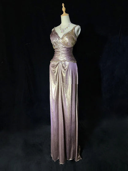 Vintage Prom Dresses Inspo A line Spaghetti Strap Lilac With Ruffled For Women Formal Dress N3243