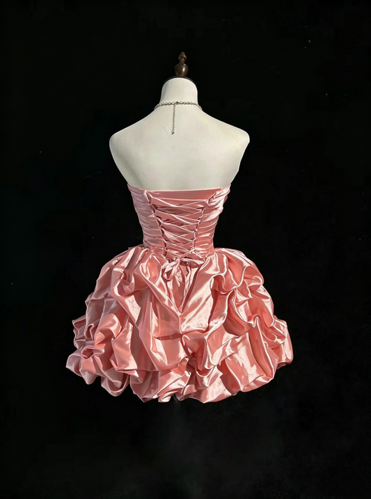 Nice Ball Gown Sweetheart Blush Pink Short Mini Party Dress Cocktail Gown Homecoming Dresses N3816