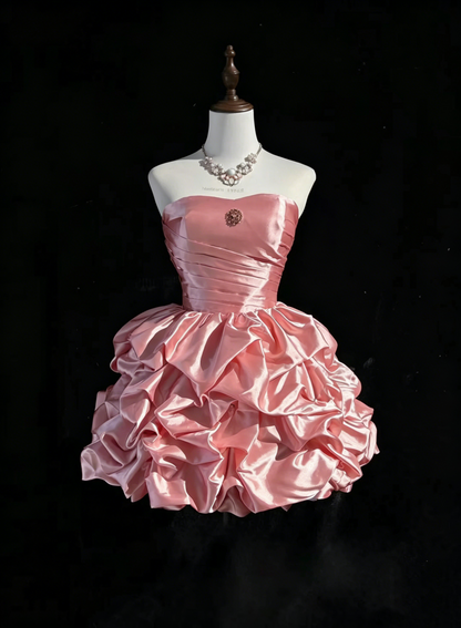 Nice Ball Gown Sweetheart Blush Pink Short Mini Party Dress Cocktail Gown Homecoming Dresses N3816