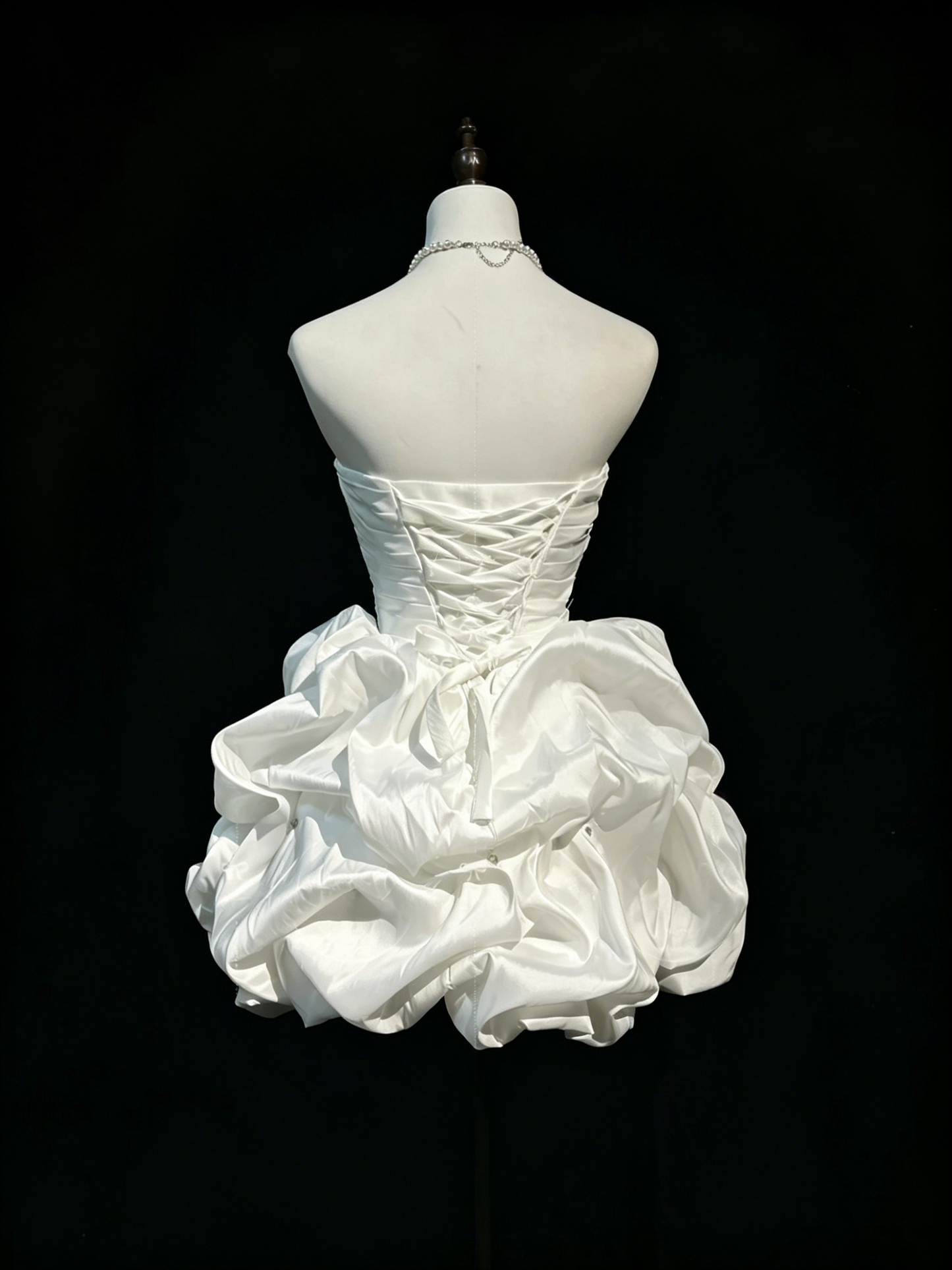 Vintage Ball Gown Sweetheart Satin White Y2K 2000s Short Mini Party Senior Homecoming Dresses N3222