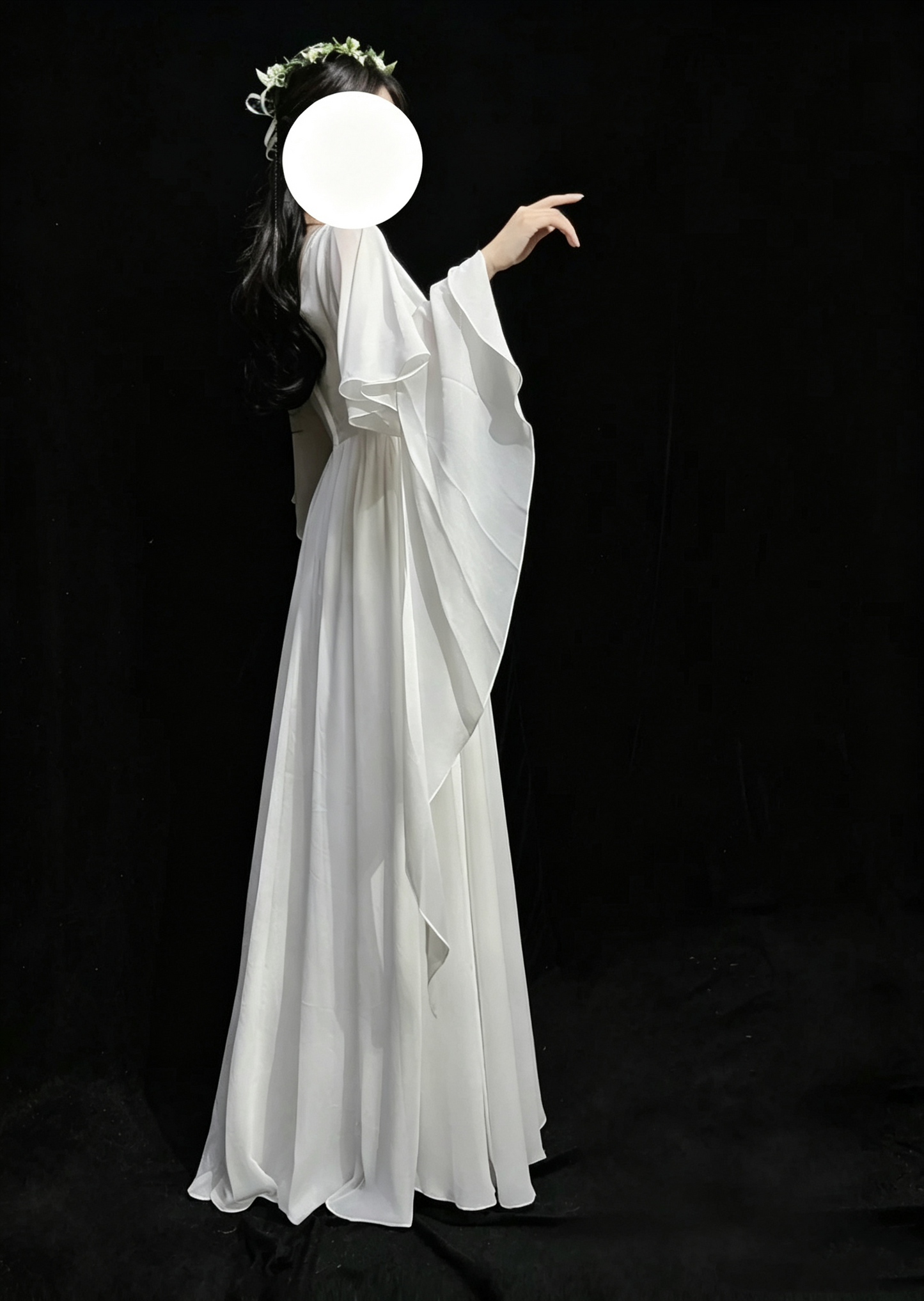 Vintage Prom Dresses 1970s A Line Cowl Neck White Chiffon With Sleeves Prom Dresses Evening Formal Outfits RB5128