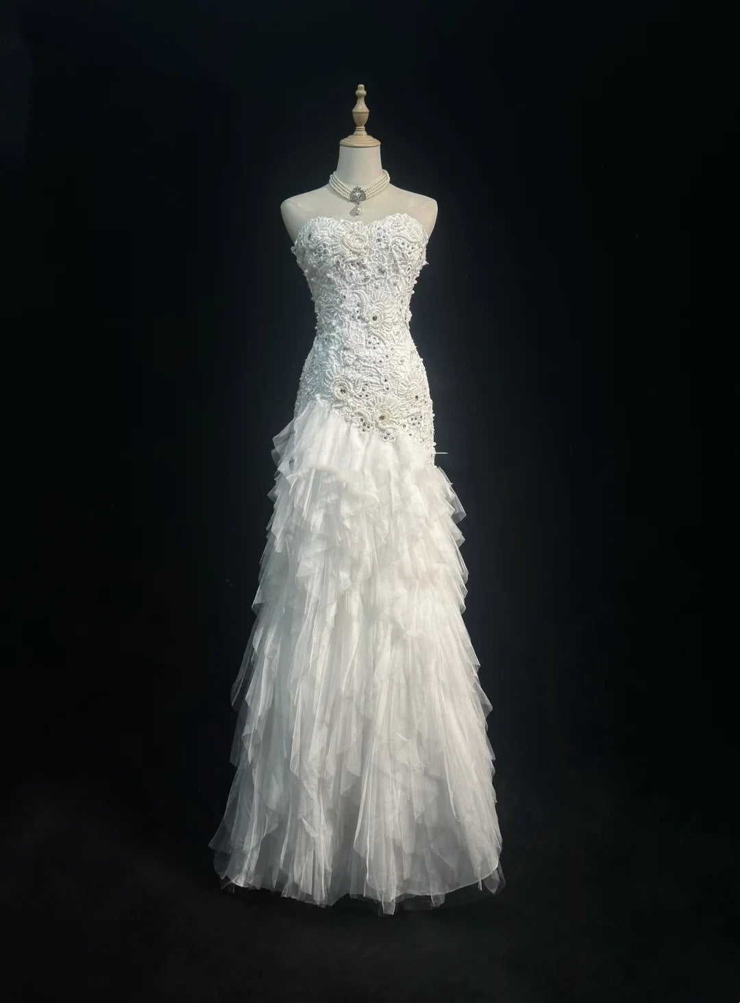 Simple Wedding Dresses Mermaid Sweetheart Lace And Tulle White Summer Beach Long Wedding Gown N3832